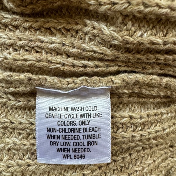 NWT Tasso Elba Men’s Cableknit Quarter- Zip Taupe Sweater Size L - Picture 4 of 4